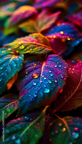 colorful leaves in the night