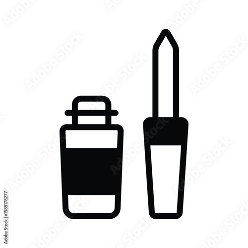 A captivating glyph icon of eyeliner applicator brush