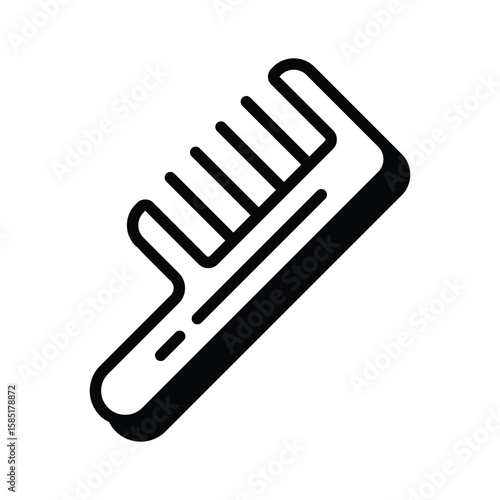 A customizable glyph icon of comb with wide teeth