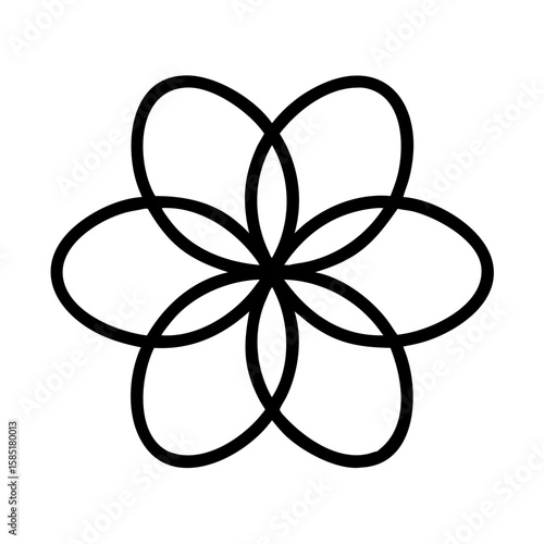 Abstract geometric flower with overlapping petal lines
