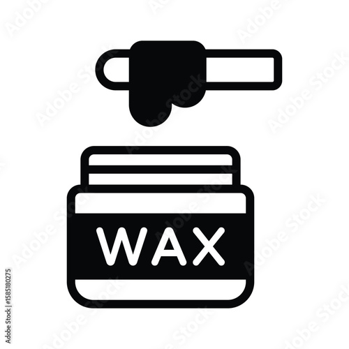 A captivating glyph icon showing wax container and spatula