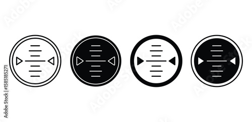 Tableau sur toile Altimeter Icon Set Black and White Circular Vector Graphics Design Illustration