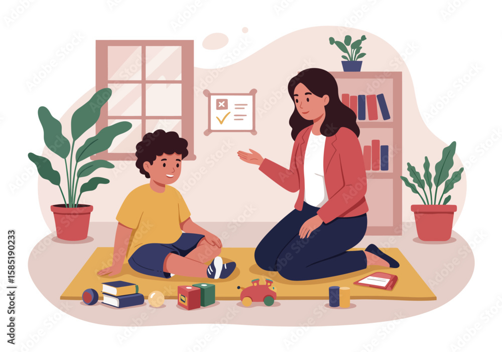 Fototapeta premium Therapist And Child In Therapy Session