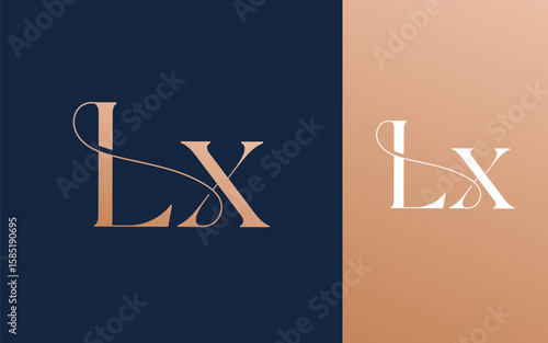 Initial letter LX XL logo design vector illustration for couple, wedding, and business