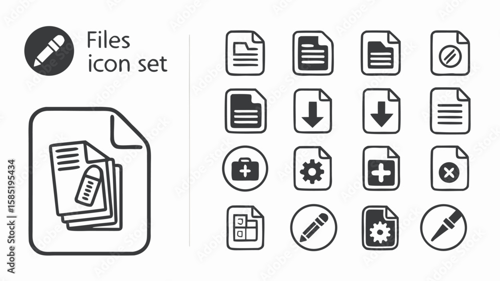 Document icons set. Containing document, manual, picture, certify, edit and more solid icons collection. Vector illustration. For website, marketing materials, design, logo, app, template, ui, interfa Document icons set. Containing document, manual, picture, certify, edit and more solid icons collection. Vector illustration. For website, marketing materials, design, logo, app, template, ui, interfa