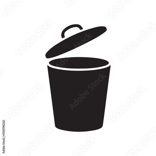 Open Bin Icon Manage Waste Responsibly with an Open Trash Can Vector Illustration