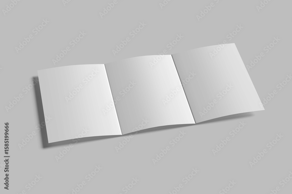 Naklejka premium Trifold A5 Mockup Design Blank
