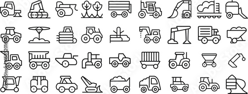Vehicle agricultural icon set,vector illustration