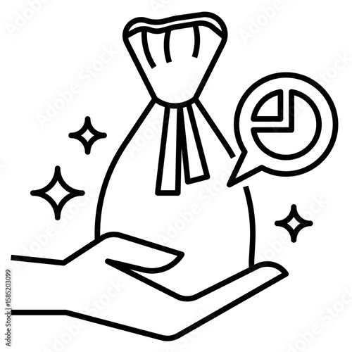 Profit margin icon outline style