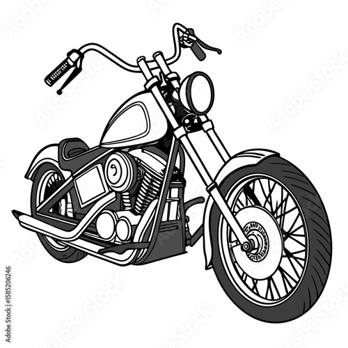 Black and white custom motorcycle chopper handlebars