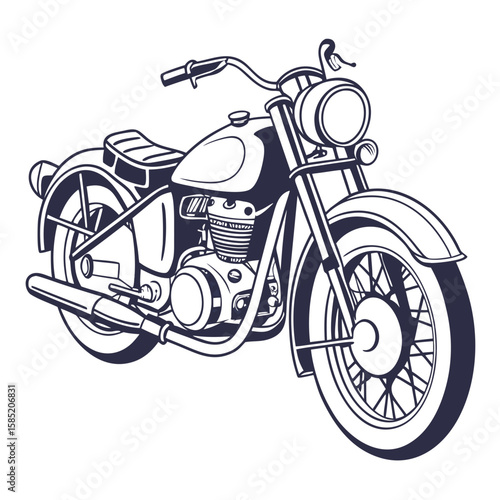 Classic Motorcycle Silhouette vintage retro