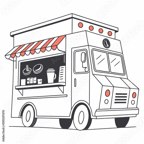 Coffee truck with awning and drinks food truck mobile