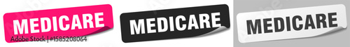 medicare sticker. medicare sticker set on white background