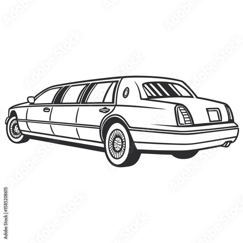 Elegant black and white limousine luxury car vehicle