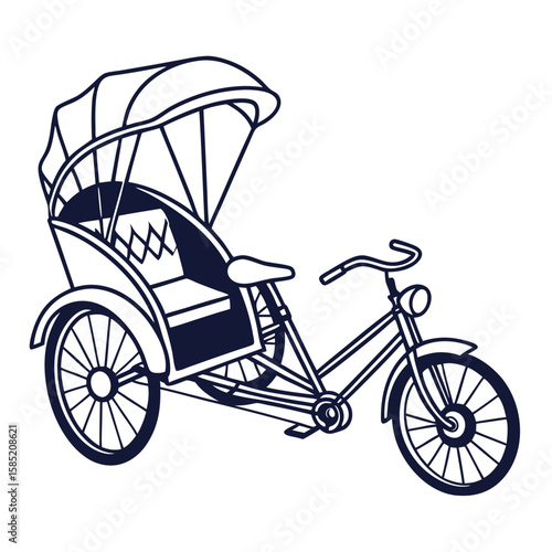 Dark Blue Tricycle Passenger Vehicle pedicab transportation