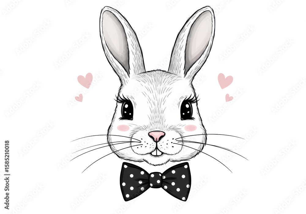Obraz premium Isolated Bunny with Bowtie