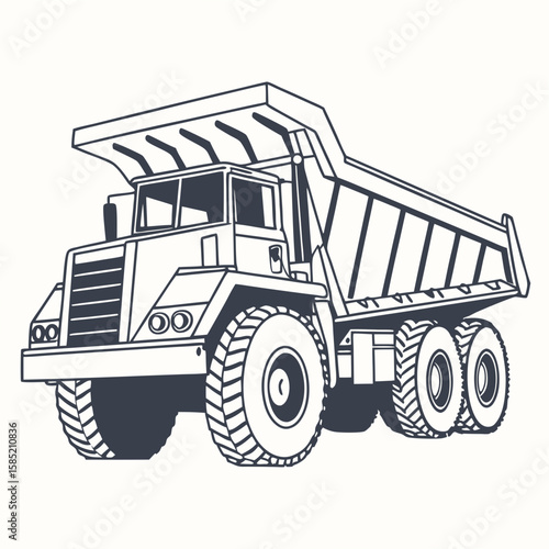 Heavy construction dump truck construction vehicle