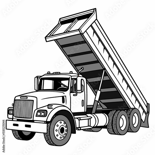 Heavy duty dump truck with raised bed construction