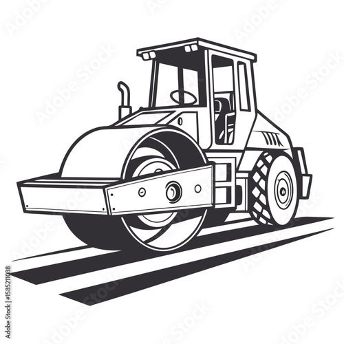 Heavy duty road roller construction vehicle heavy machinery