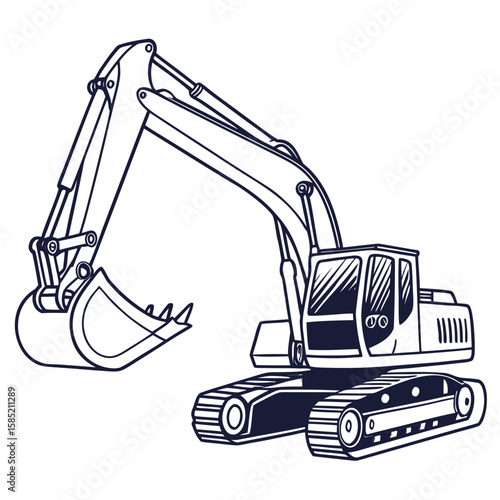 Heavy excavator digging construction vehicle digger