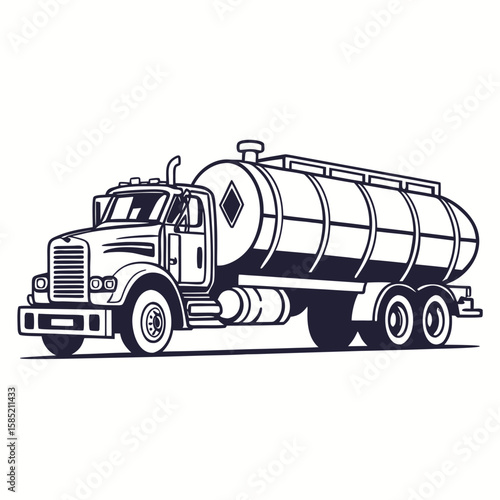 Heavy tanker truck fuel truck transport