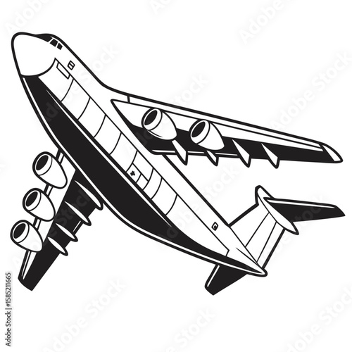 Large cargo airplane with multiple engines cargo plane