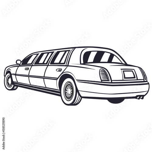 Luxury limousine side view luxury car elongated vehicle