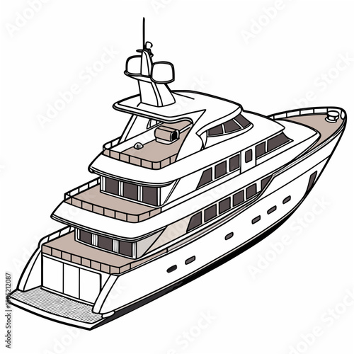Luxury yacht with multiple decks boat watercraft