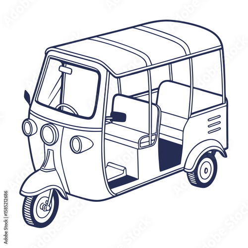 Motorized Rickshaw Outline auto rickshaw three wheeler