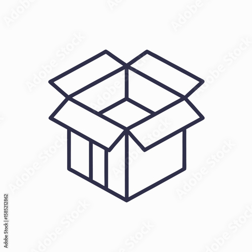 Unbox Simple outline  vector icon.