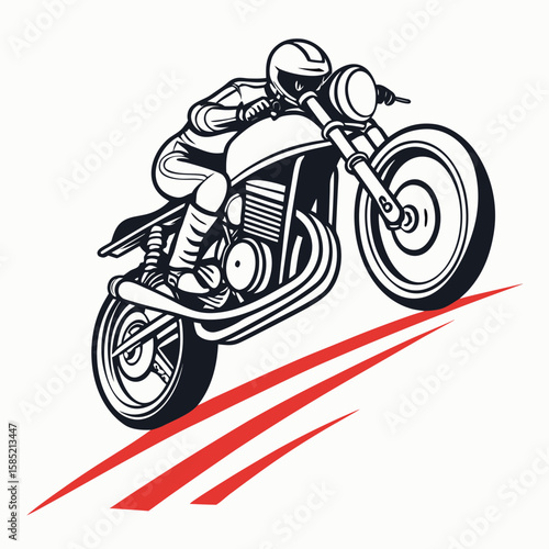 Racing motorcycle rider speed motion vector