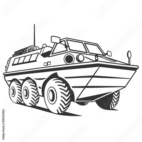 Six wheeled amphibious vehicle six wheels military transport