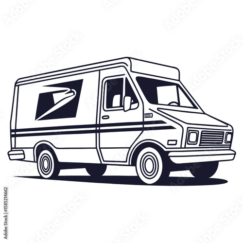 Postal delivery van with iconic logo postal van delivery truck