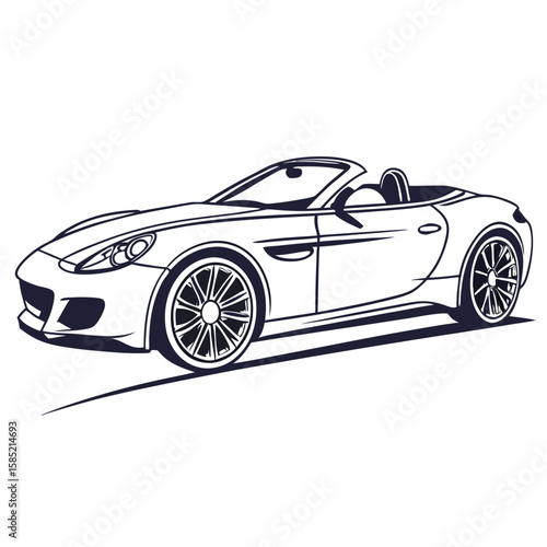 Sleek convertible sports car on road roadster luxury