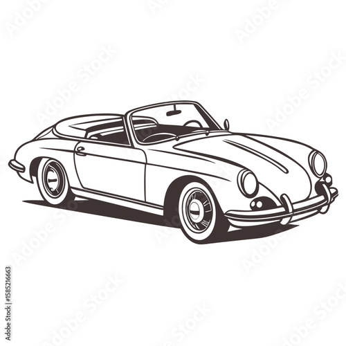 Vintage convertible car outline vintage car classic car