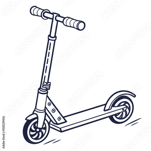 Streamlined scooter with wheels and handlebars transportation vehicle