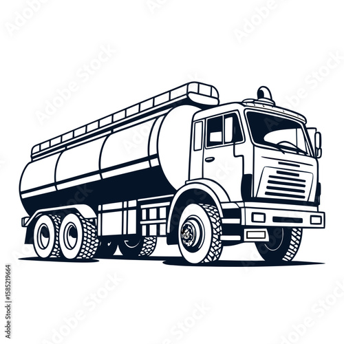 Tanker truck transport vehicle