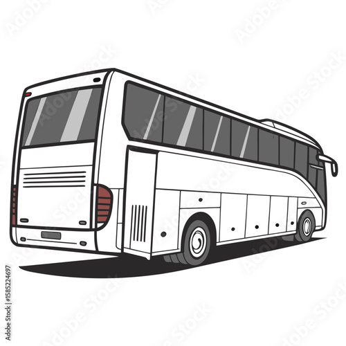 White passenger coach with dark tinted windows travel