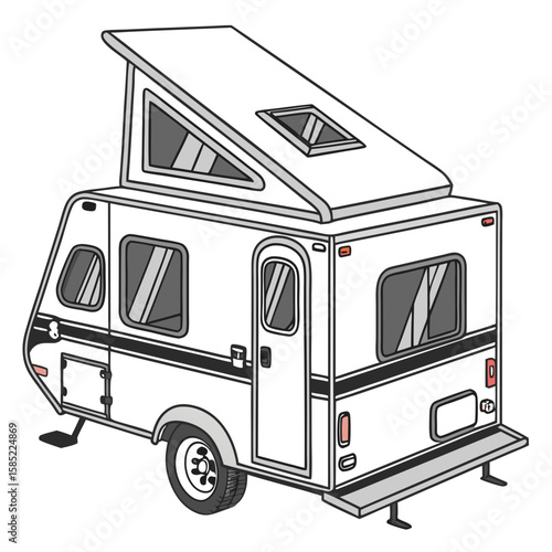 White pop up camper trailer with grey accents travel trailer