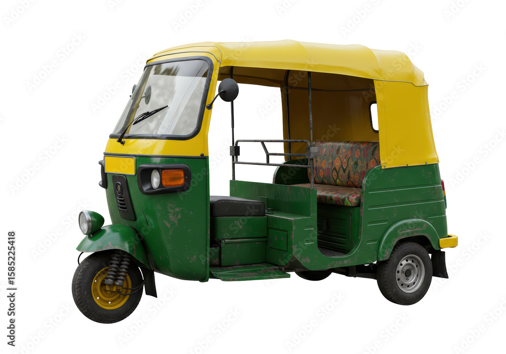 Obraz premium Isolated Traditional Indian Auto Rickshaw Three Wheeler
