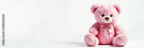 Soft colorful plush teddy bear, isolated on white , snuggle, decoration