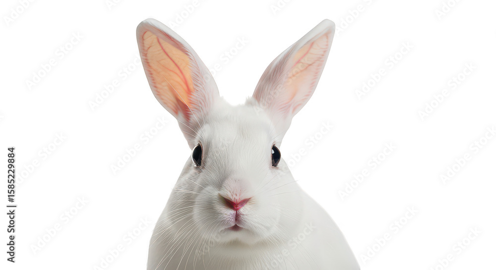 Obraz premium Adorable White Rabbit Closeup