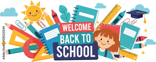 Back To School background Vector illustration design