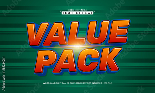 value pack editable text effect with a sale and offer text style