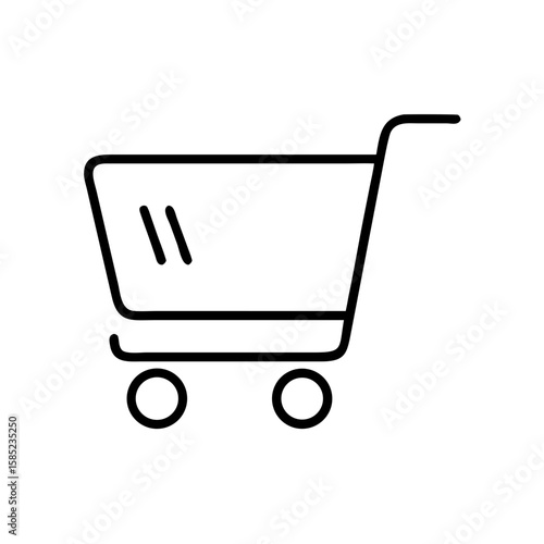 Shopping cart icon in minimalistic black line style  