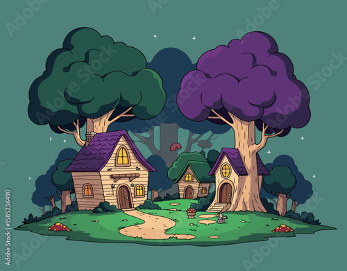 Cartoon Fairy Tale Village