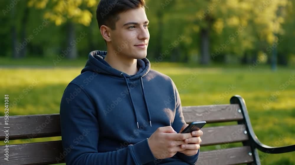 jeune homme envoyant un message avec son smartphone