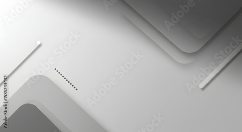 Abstract Geometric Background with Layered Shapes and Smooth Texture in Monochrome Gray Color Scheme
