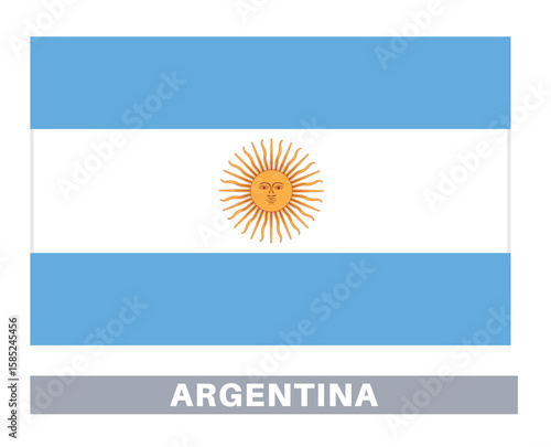 Argentina flag. Flag icon. Standard colors. Standard size. Rectangular flag.
