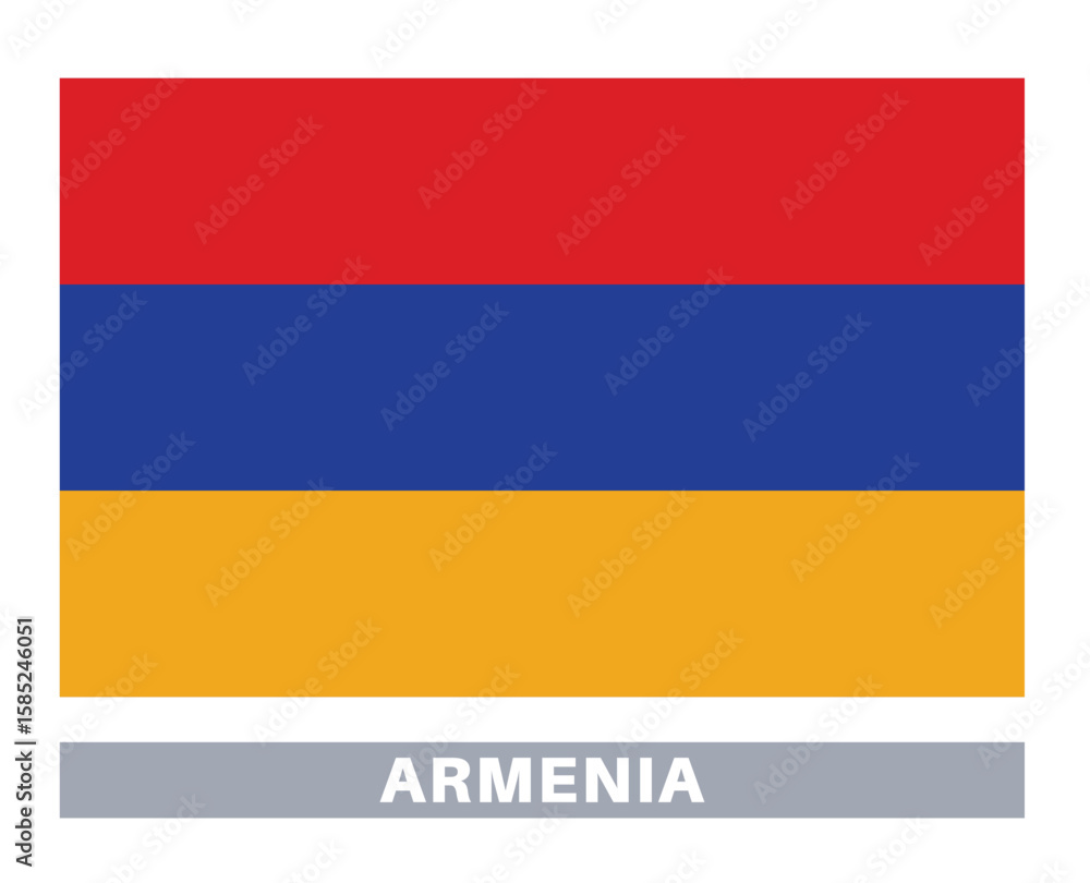 Fototapeta premium Armenian flag. Flag icon. Standard colors. Standard size. Rectangular flag.